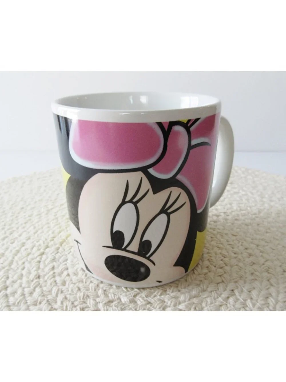 Two Disney Minnie Mouse With Pink Bow Coffee Mugs Cups By Applause
